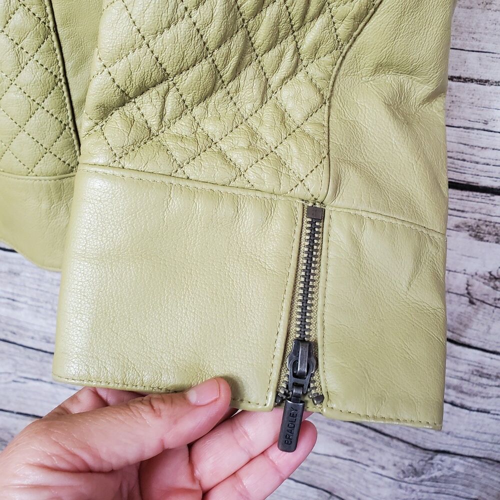 Bradley Bayou Large Leather Light Green Jacket Size 2X - Picture 5 of 9